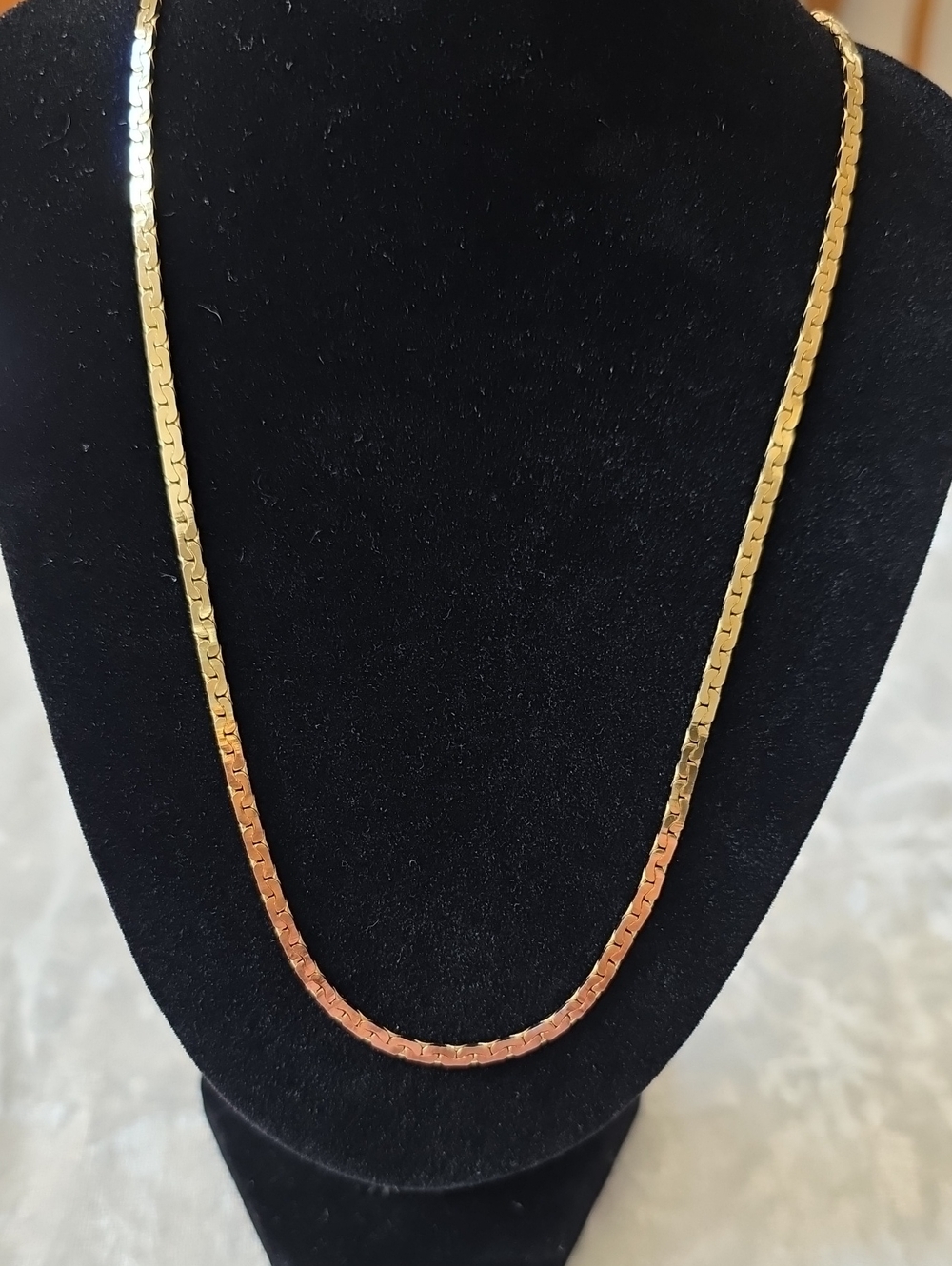 Korea Vintage Gold-Tone Flat Chain 24 Inch Necklace*